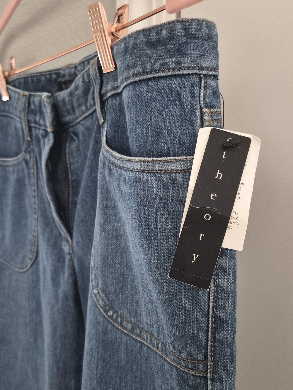 Theory NWT  Capri Wide Leg Jeans Samuel D  Size 4 Womens R.V  $135 - Picture 3 of 11